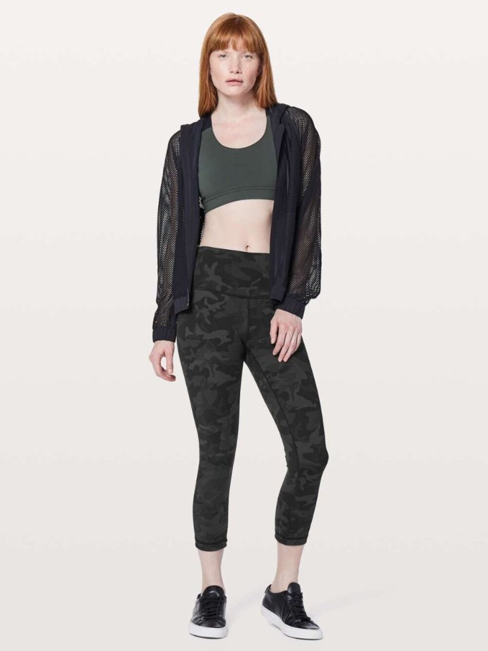 Lululemon - Wunder Under HR Crop 21" Luon - Size 6 - Grey Black Camo  - VGUC